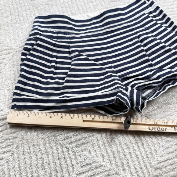 J Crew Chino Shorts Womens 4 Stripe Cotton Linen Casual Summer Nautical Resort - Picture 4 of 11